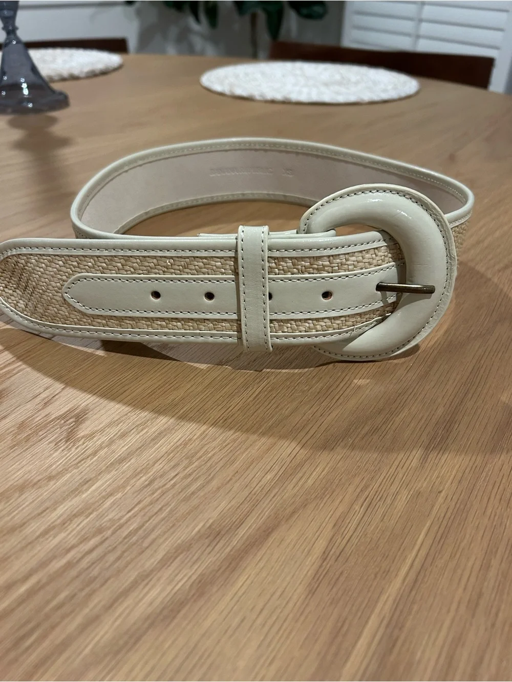 Banana Republic Raffia Leather Buckle Belt XS
